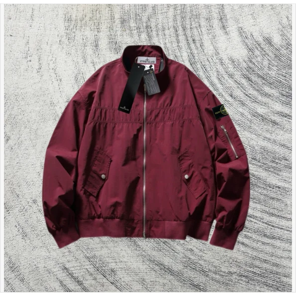 Stone Island 68-15 Burgundy Bomber Jacket