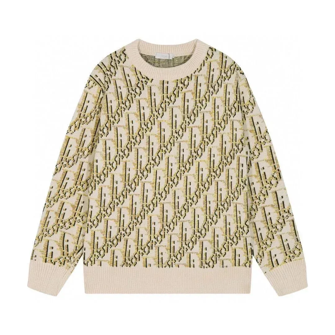Dior Classic Flap Sweater Beige/Gold Knit Top