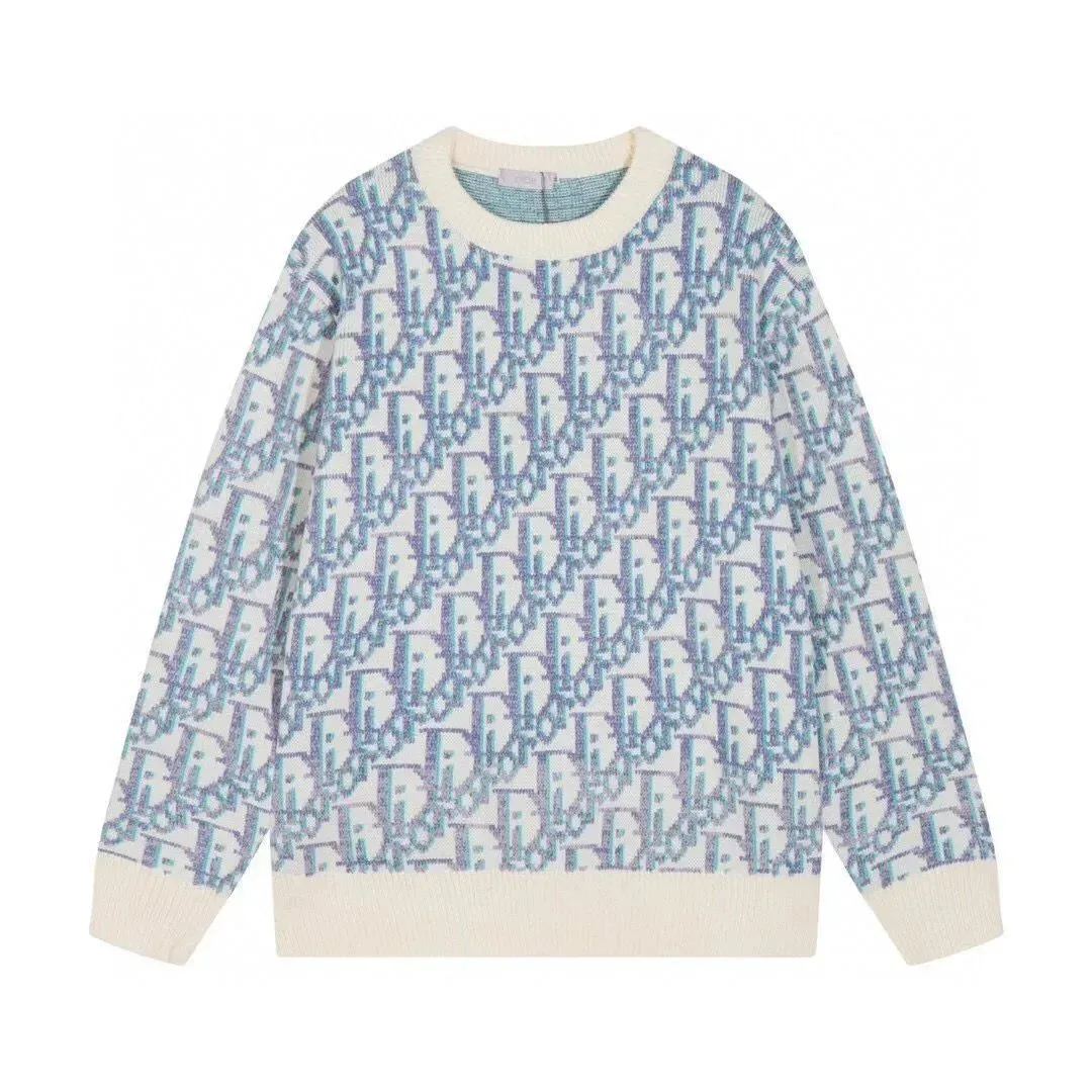 Dior Classic Logo Sweater White/Blue Knit