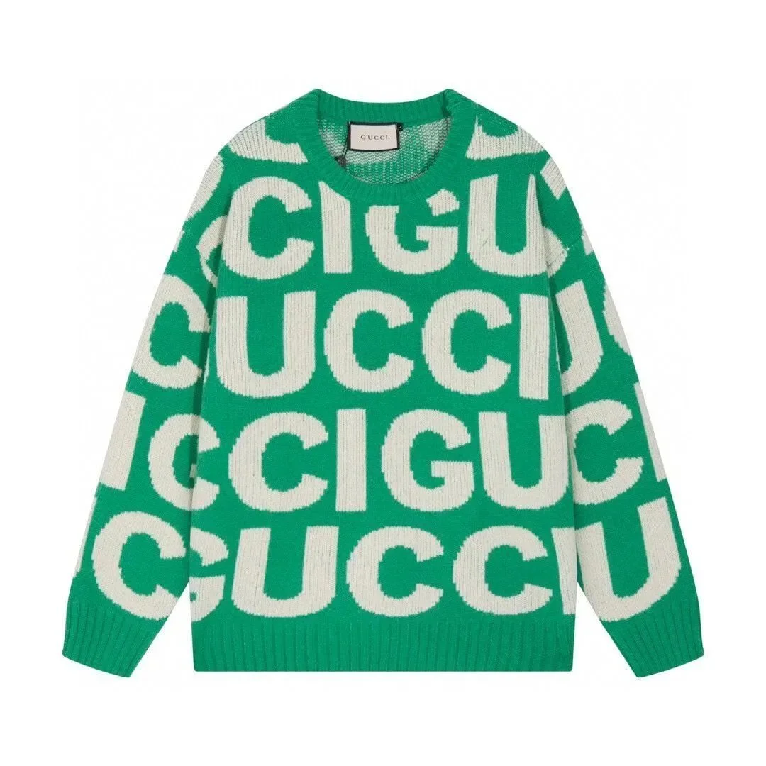 Gucci Gucci Green & White Logo Knit Sweater Green - 1