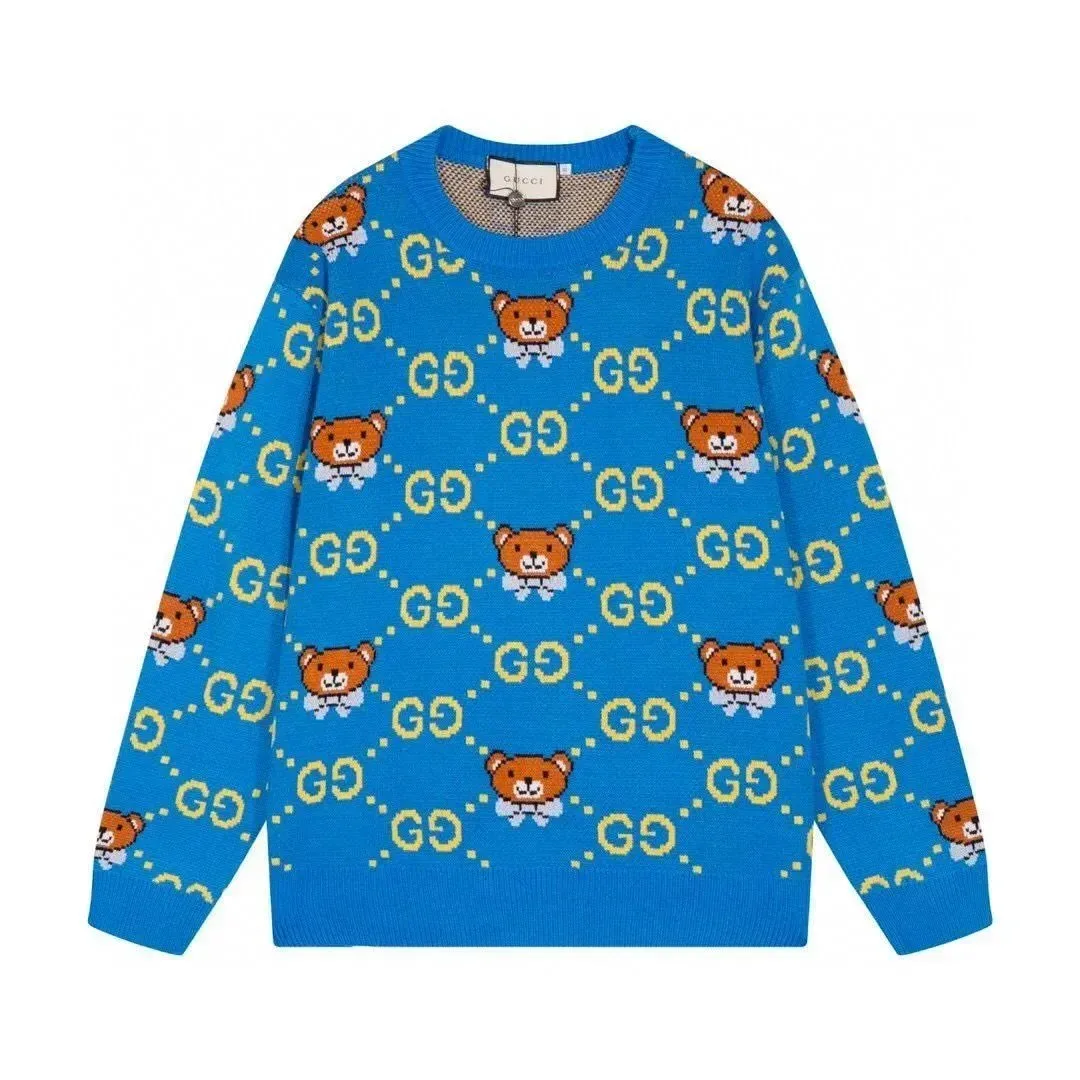Gucci GG Bear Blue Knit Sweater
