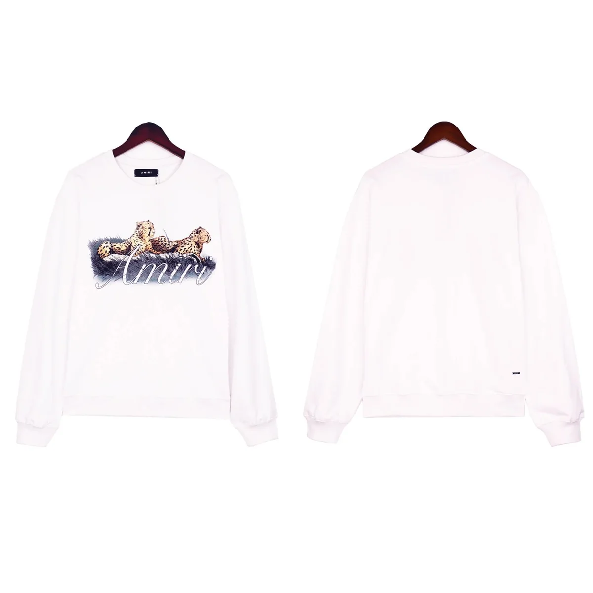 Amiri White Cheetah Print Sweatshirt