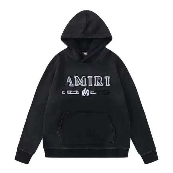 Amiri Black Hoodie with Embroidered Logo