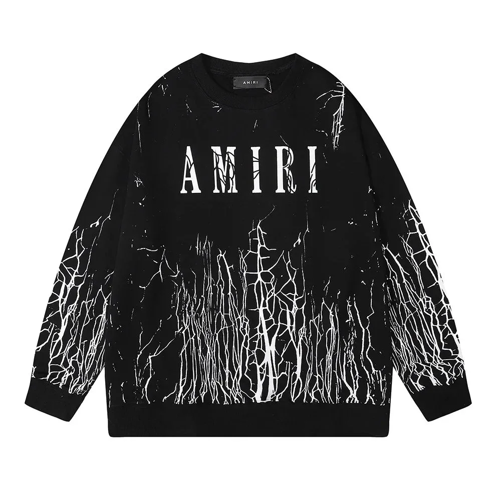 Amiri Black Crackle Print T-Shirt