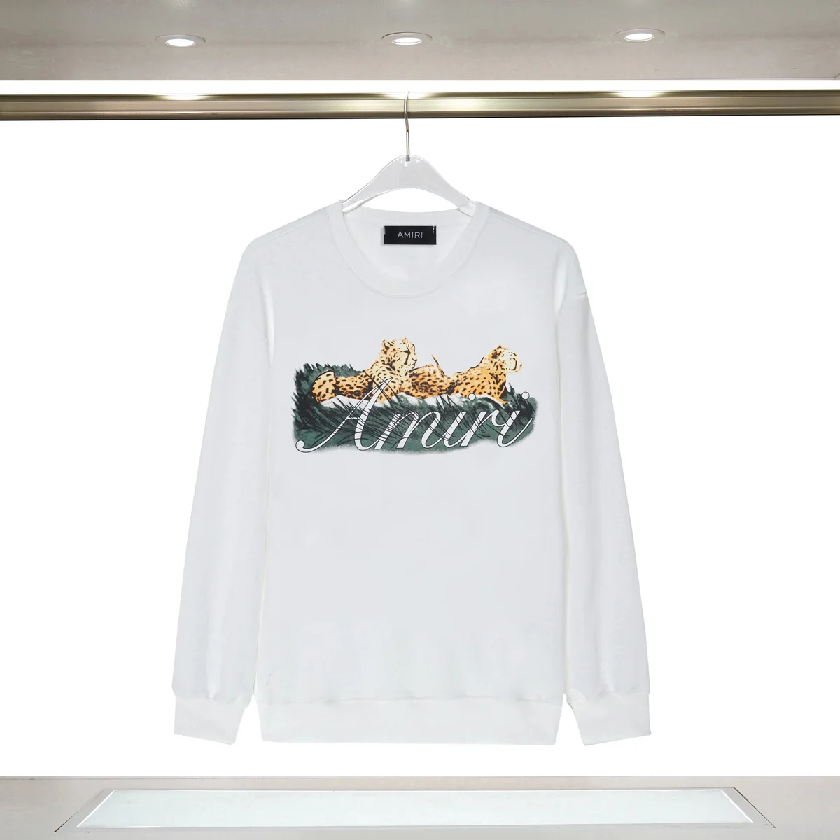Amiri White Cheetah Print Sweatshirt