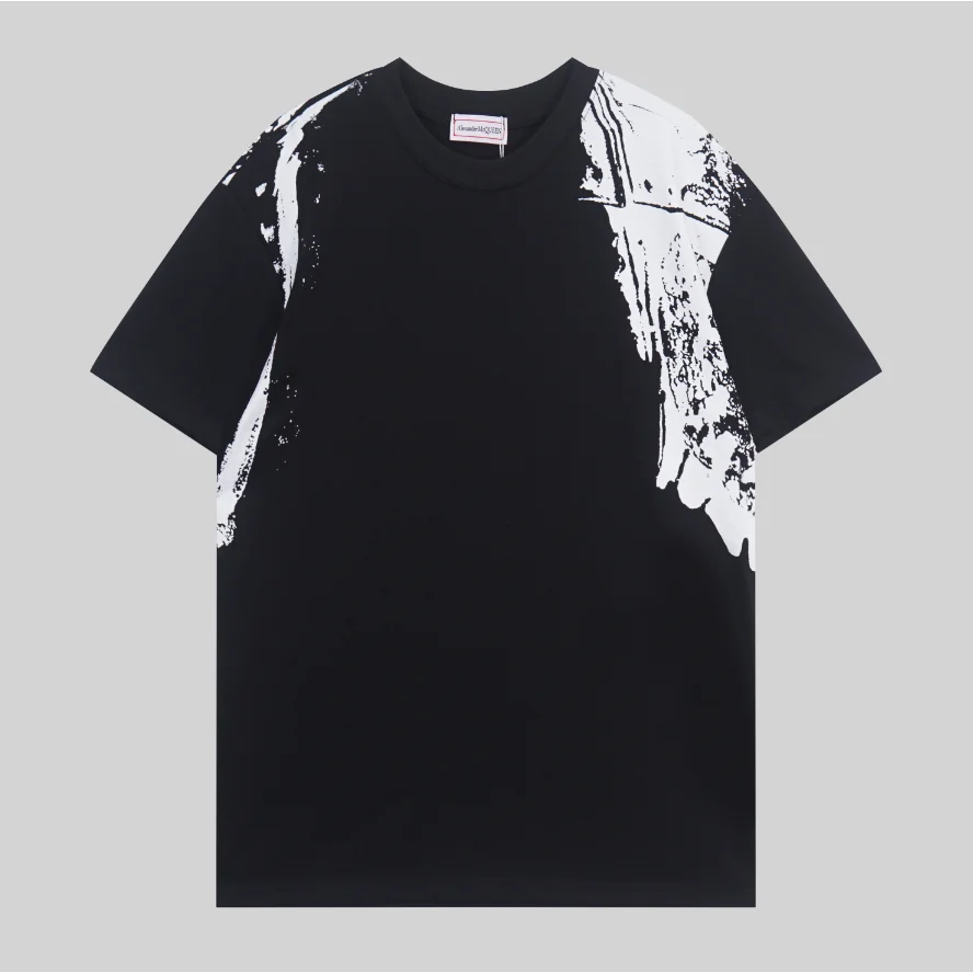 Alexander McQueen Painted T-Shirt Black/White