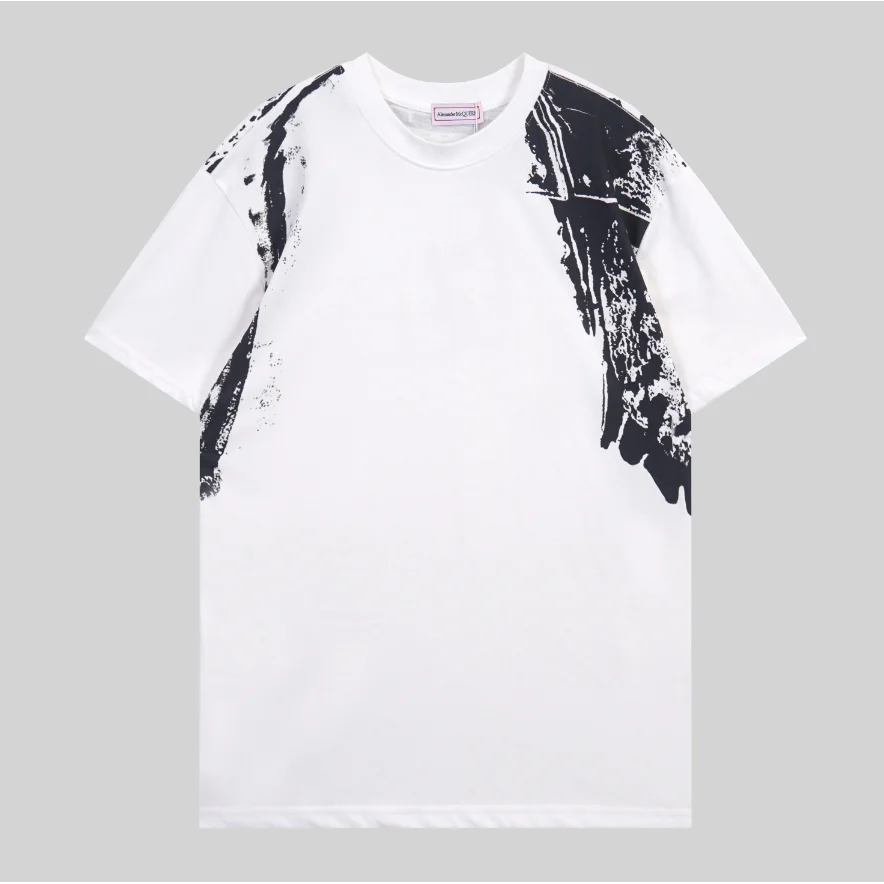 Alexander McQueen Face White Black Abstract T-Shirt