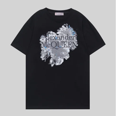 Alexander McQueen Black Floral T-Shirt