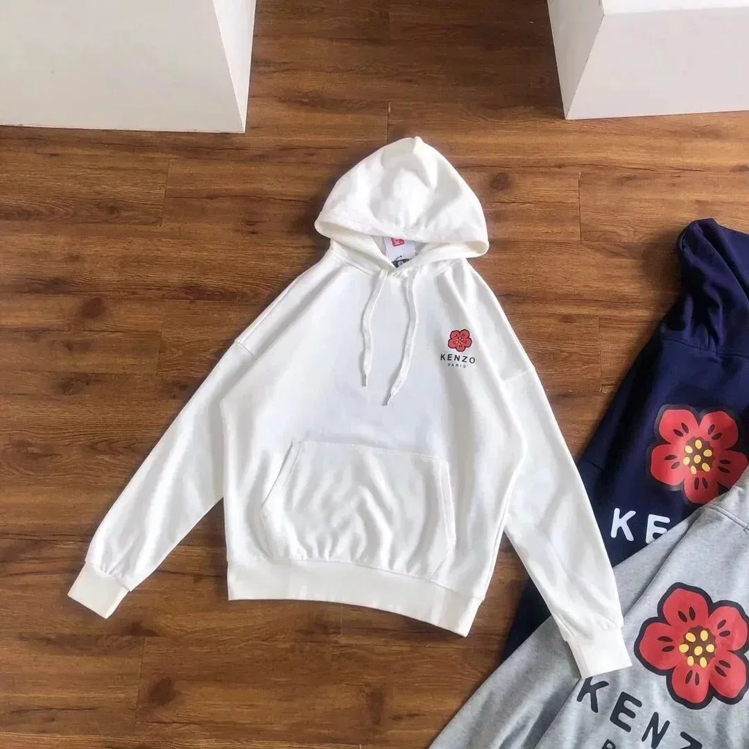 Kenzo White Flower Print Hoodie