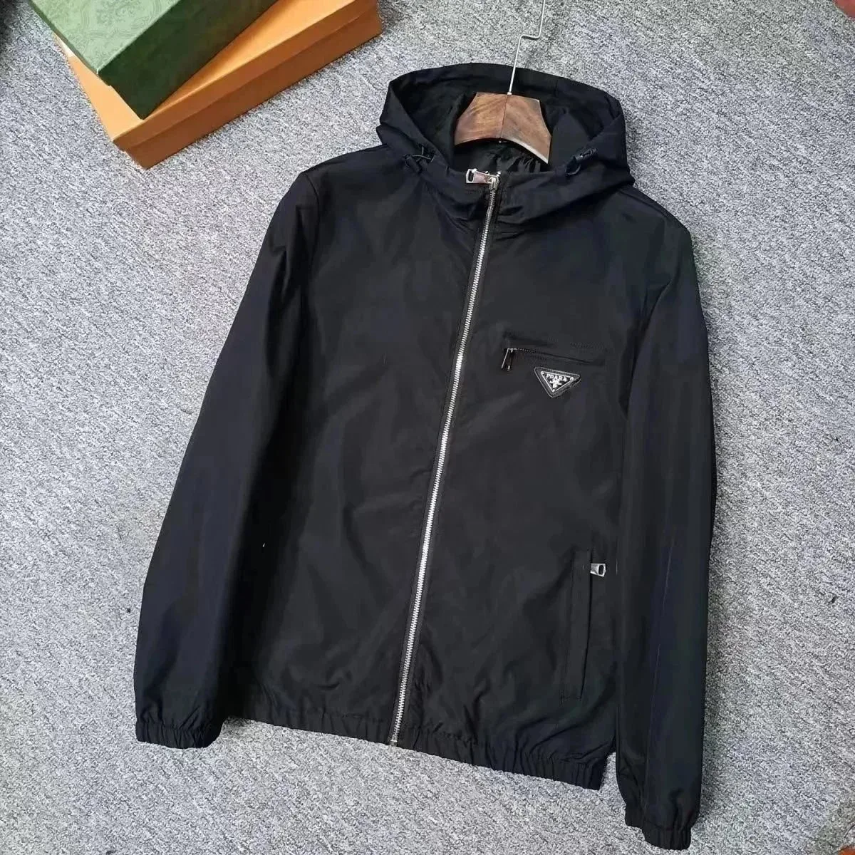 Prada Black Logo Patch Jacket