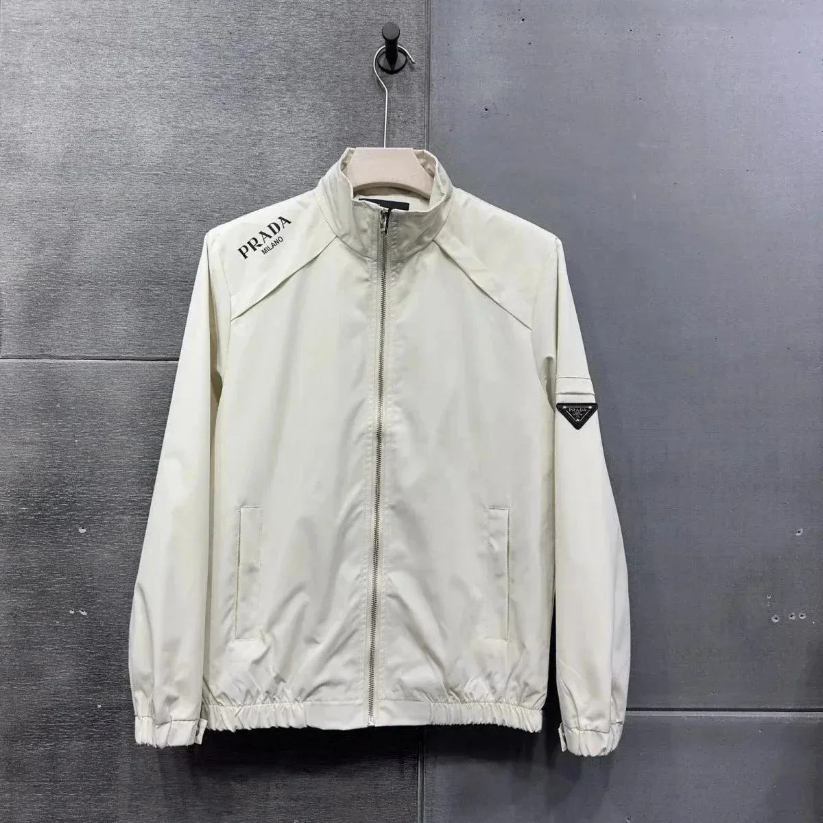 Prada Off White Logo Patch Jacket