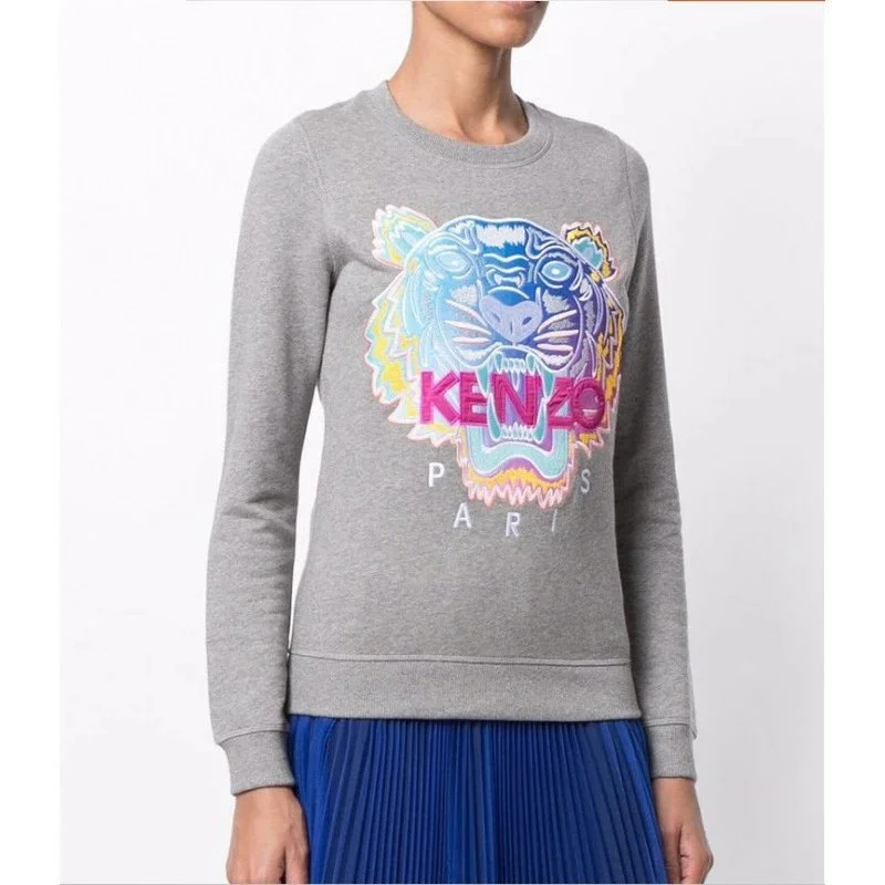 Kenzo Tiger Print Crewneck Sweatshirt Grey