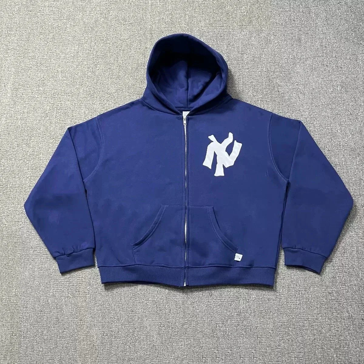 Navy Blue Zip-Up Hoodie with NY Logo