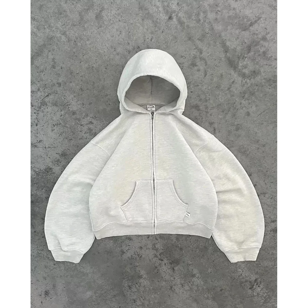 Unisex Light Grey Zip-Up Hoodie