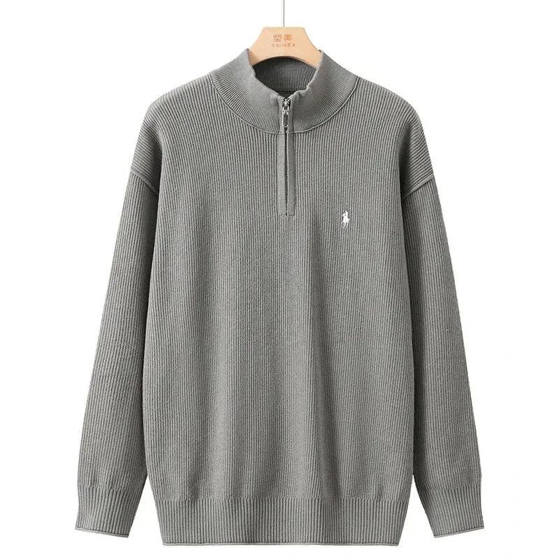 Polo Ralph Lauren Big Pony Grey Zip Neck Sweater