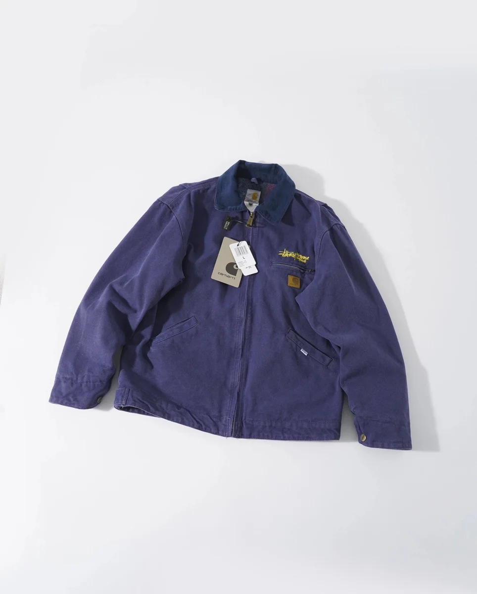 Carhartt Stussy Collaboration Jacket Navy Canvas Outerwear