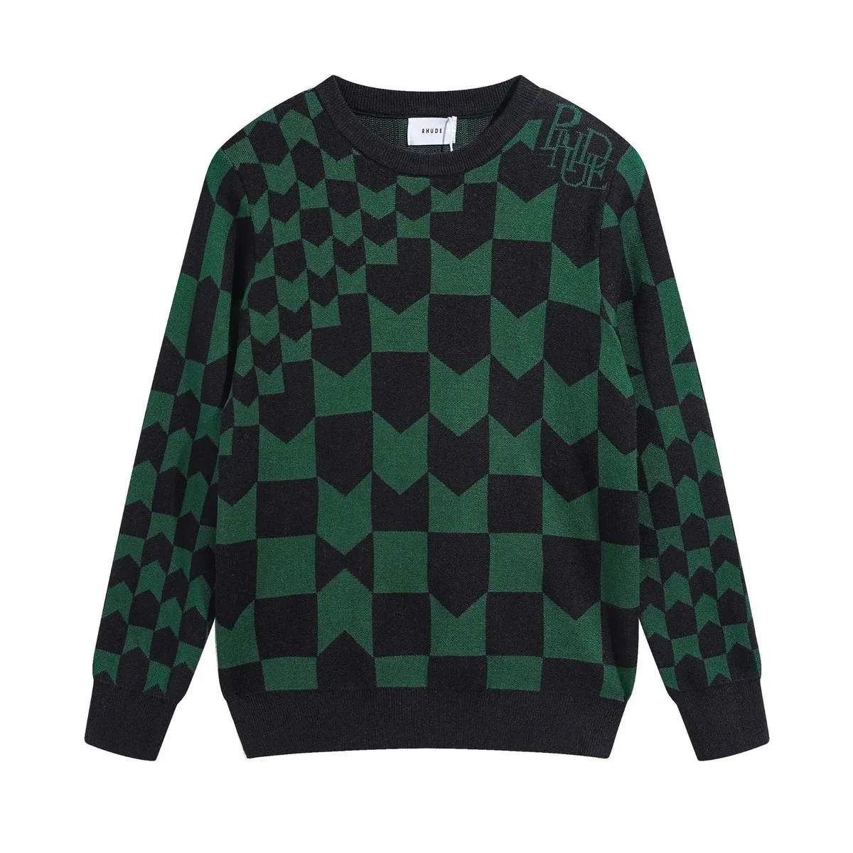 Rhude Rhecess Green/Black Knit Sweater