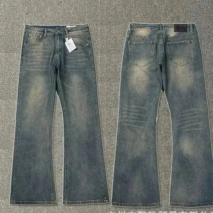 Unisex Distressed Wide Leg Jeans