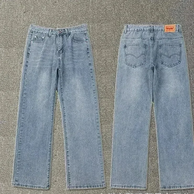 Light Blue Denim Jeans Straight Leg