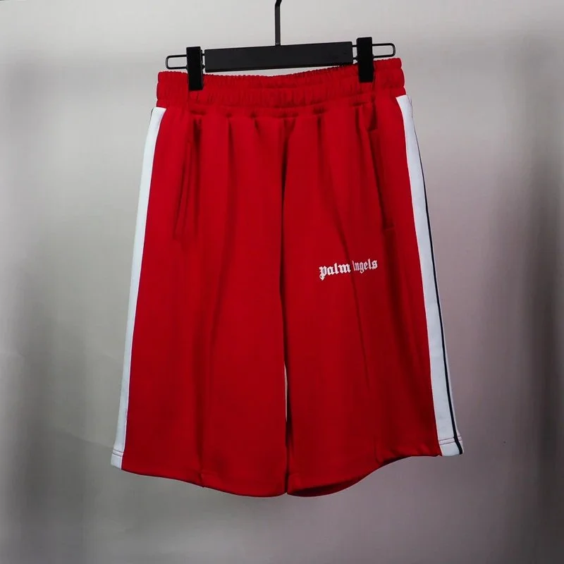 Palm Angels Track Red & White Shorts