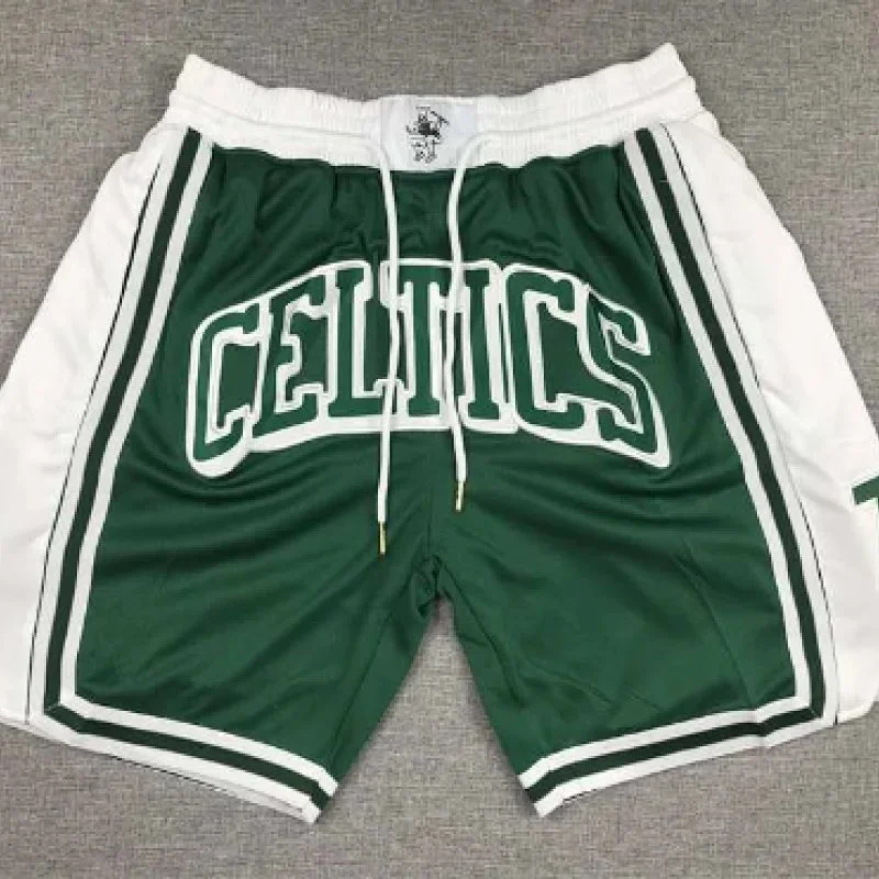 Green White Celtics Basketball Shorts