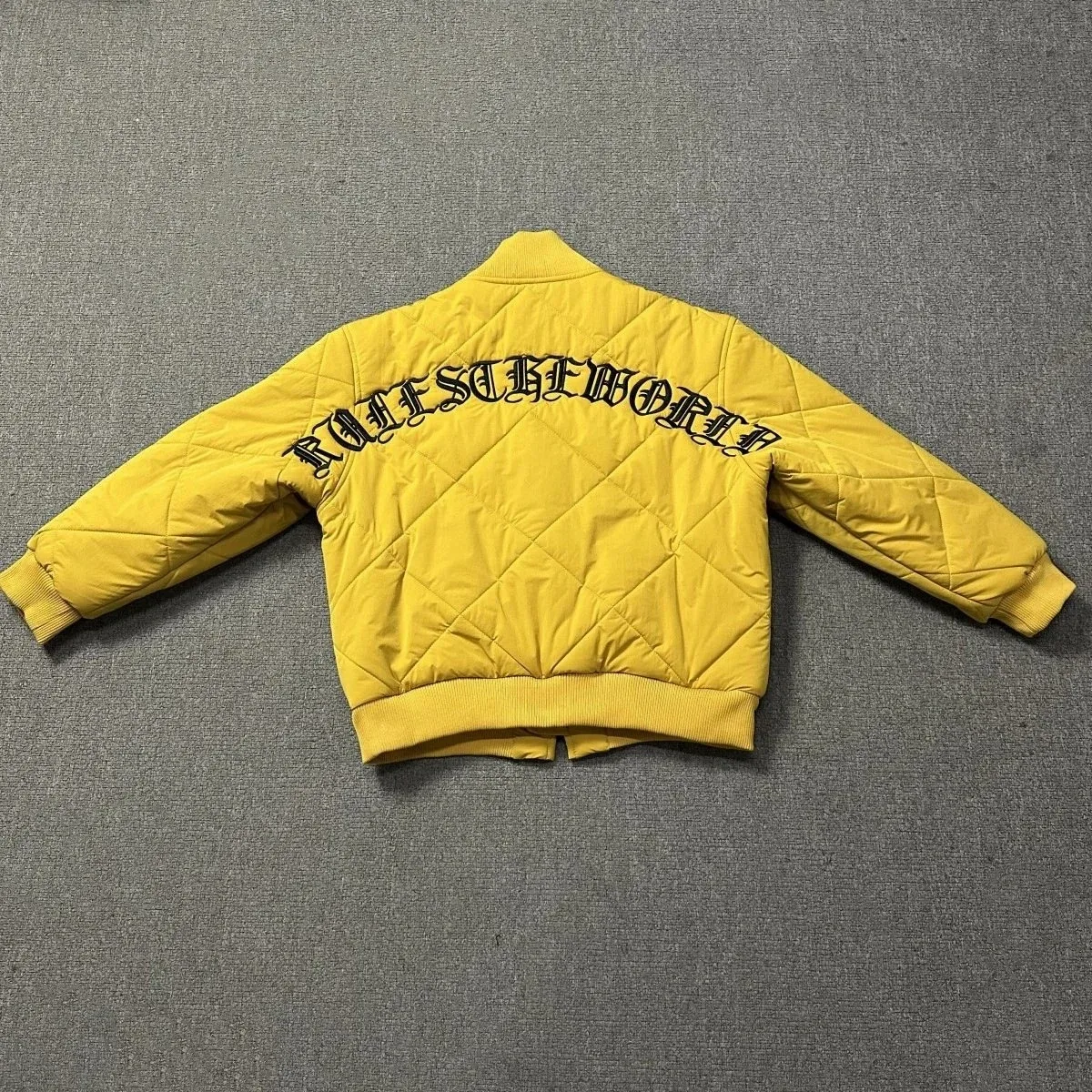 Unisex Yellow 'Rollscrew' Quilted Bomber Jacket