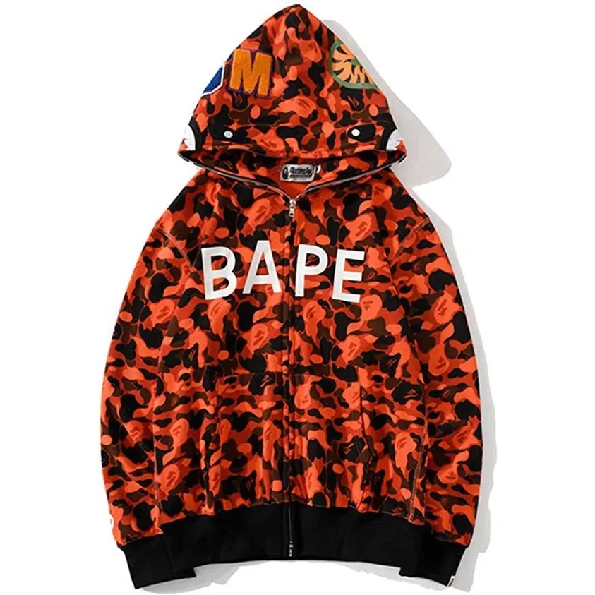 A Bathing Ape BAPE STA Orange Camo Hoodie