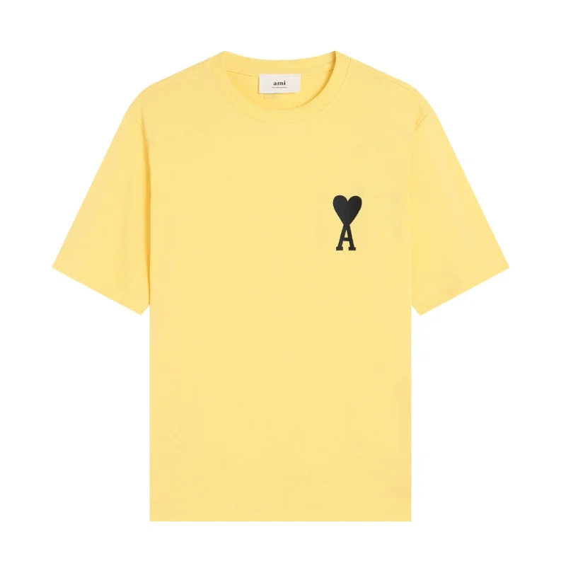 AMI Yellow AM Heart T-Shirt