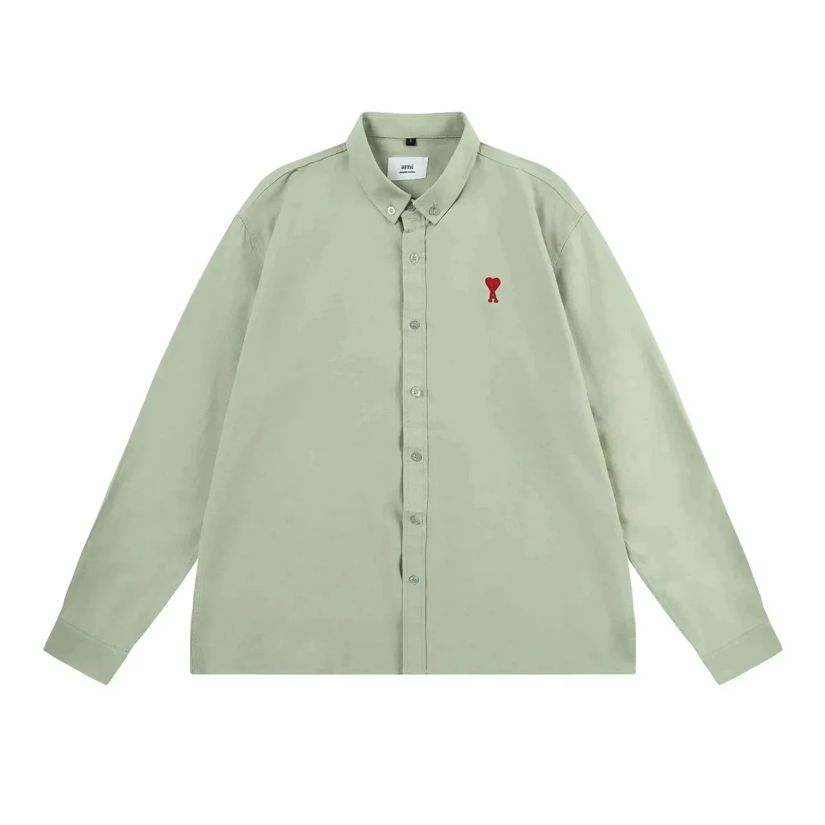 Ami Paris Ami de Coeur Green Long Sleeve Shirt