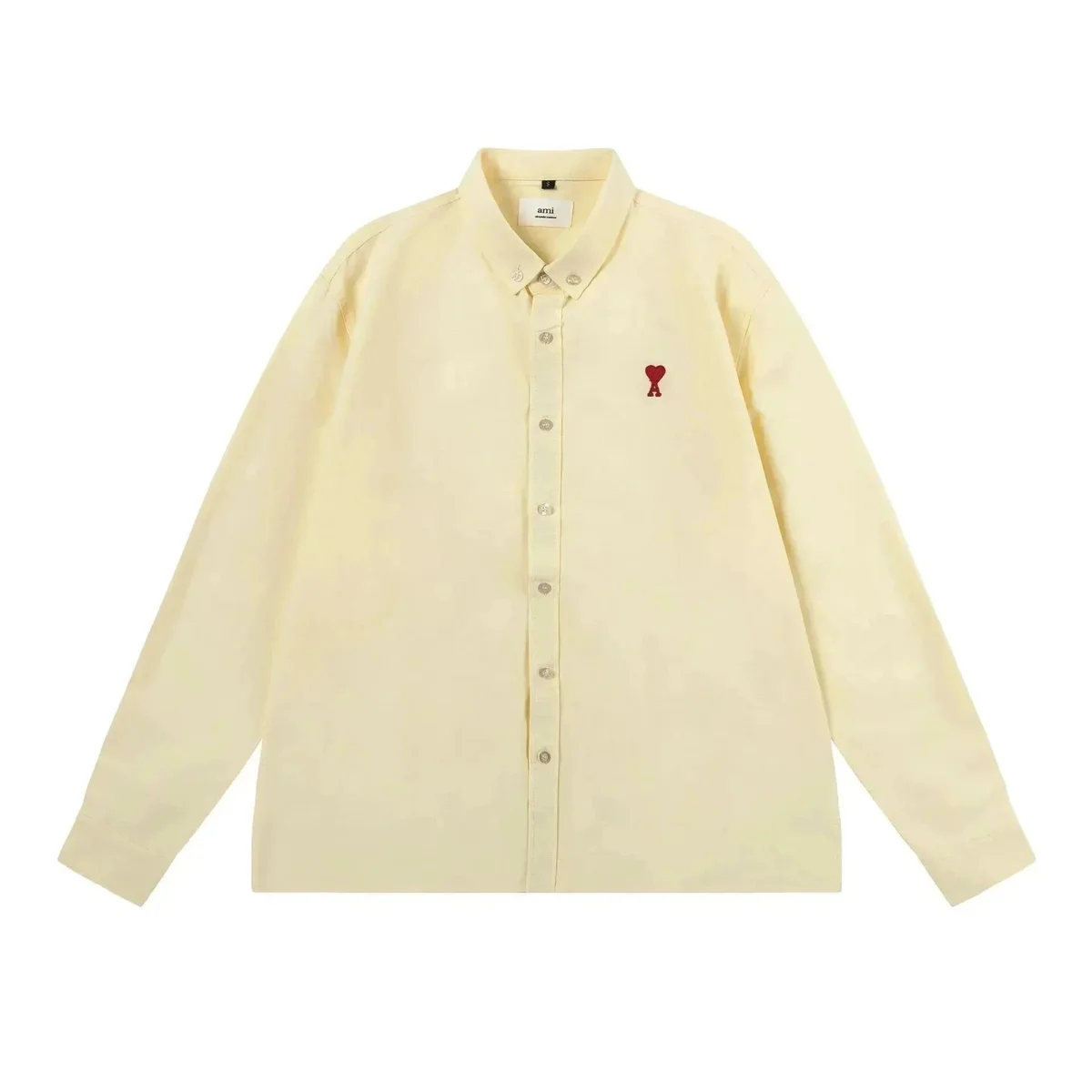 Ami Yellow Long Sleeve Shirt with Red Heart Logo