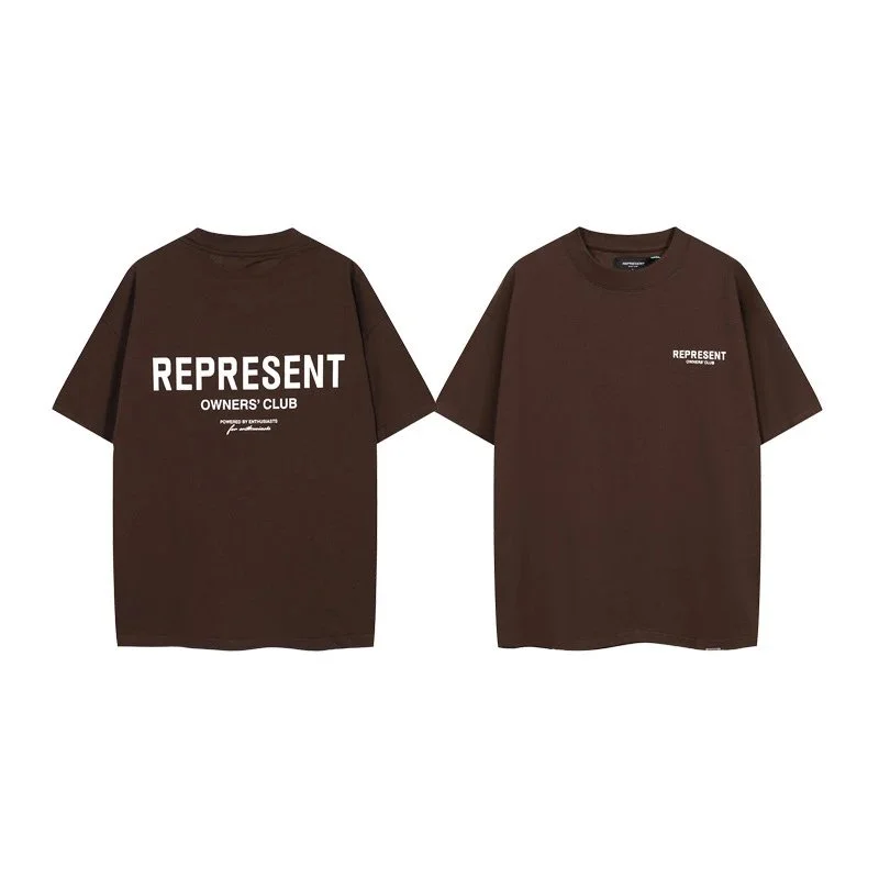 Represent Owners Club Brown Solid T-Shirt