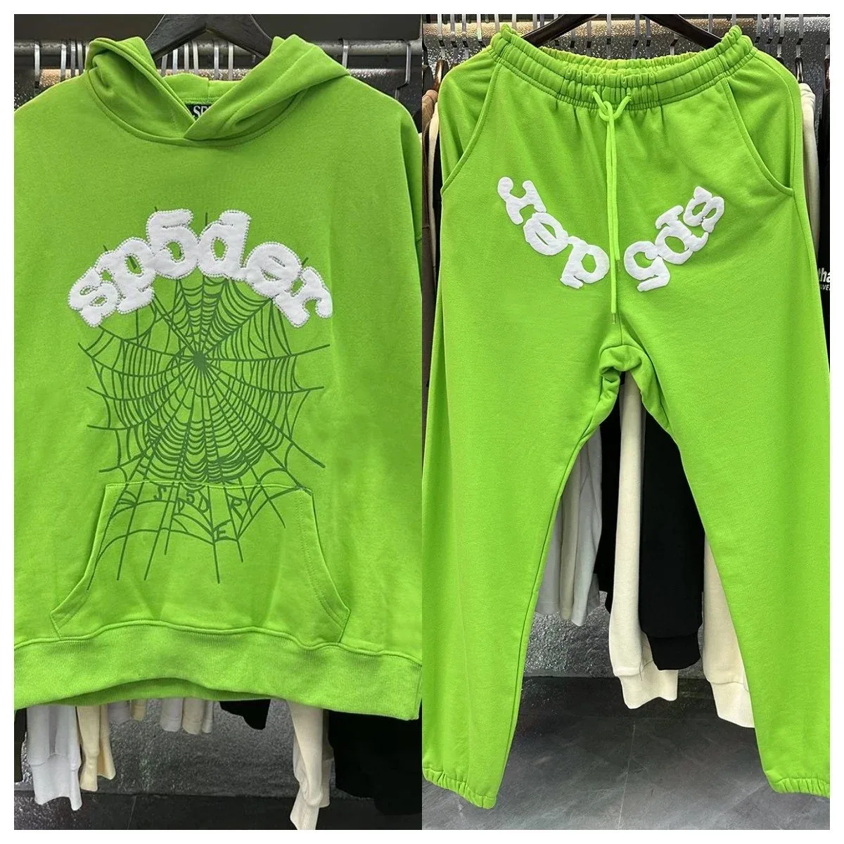 Palm Angels Spider Lime Green Tracksuit Set