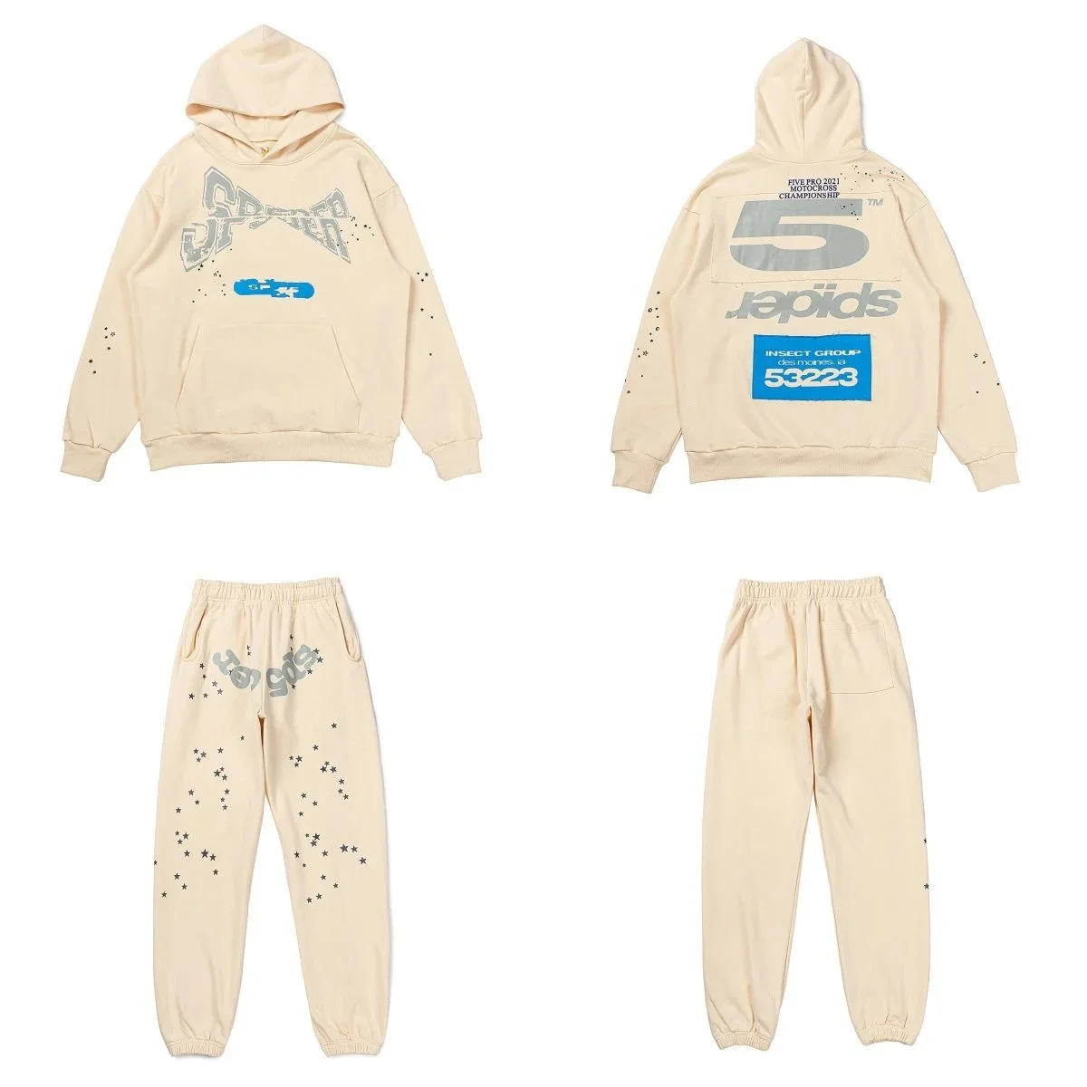 Palm Angels Palm Angels Spider Beige Tracksuit Set Beige - 1