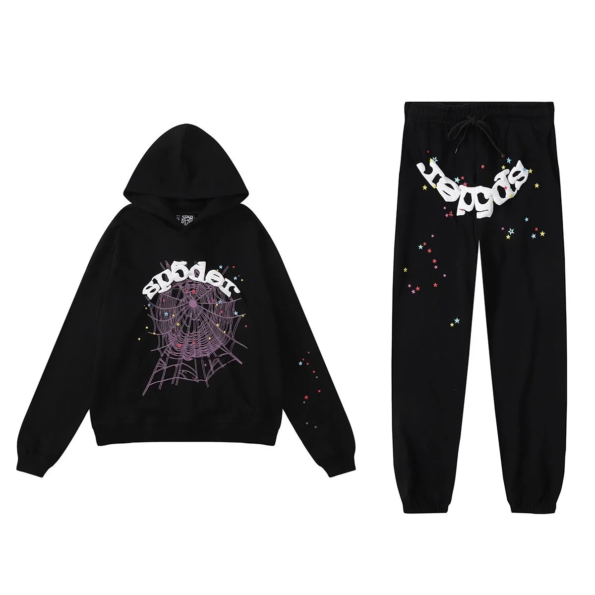 SP5DER Spider Set Black Hoodie & Pants