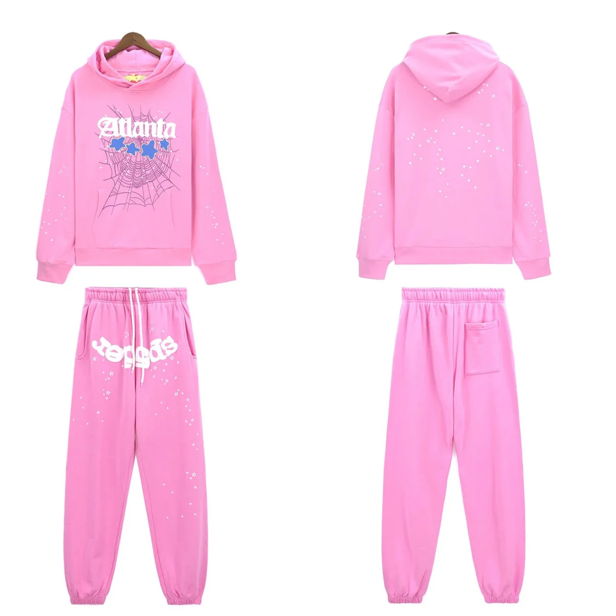 Pink Atlanta Web Print Tracksuit Set