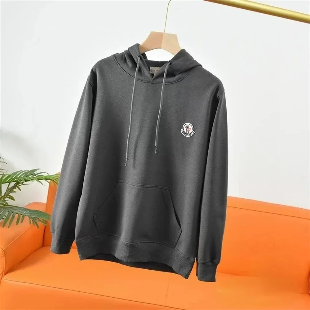 Moncler Hoodie in Dark Grey with Logo Patch