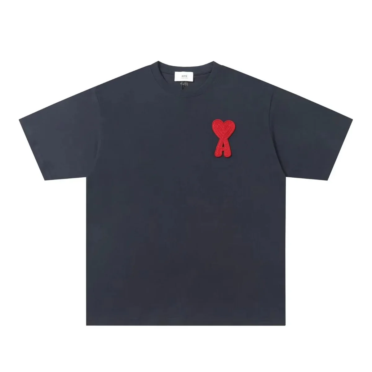 Ami Paris AMI Heart T-Shirt Navy Red