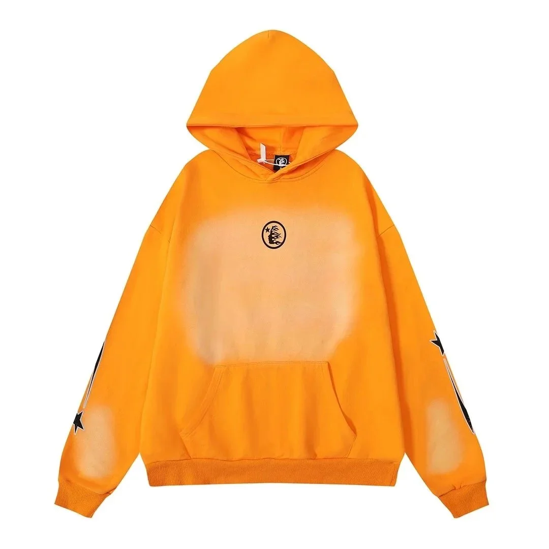 Unisex Yellow Gradient Hoodie with Star Print