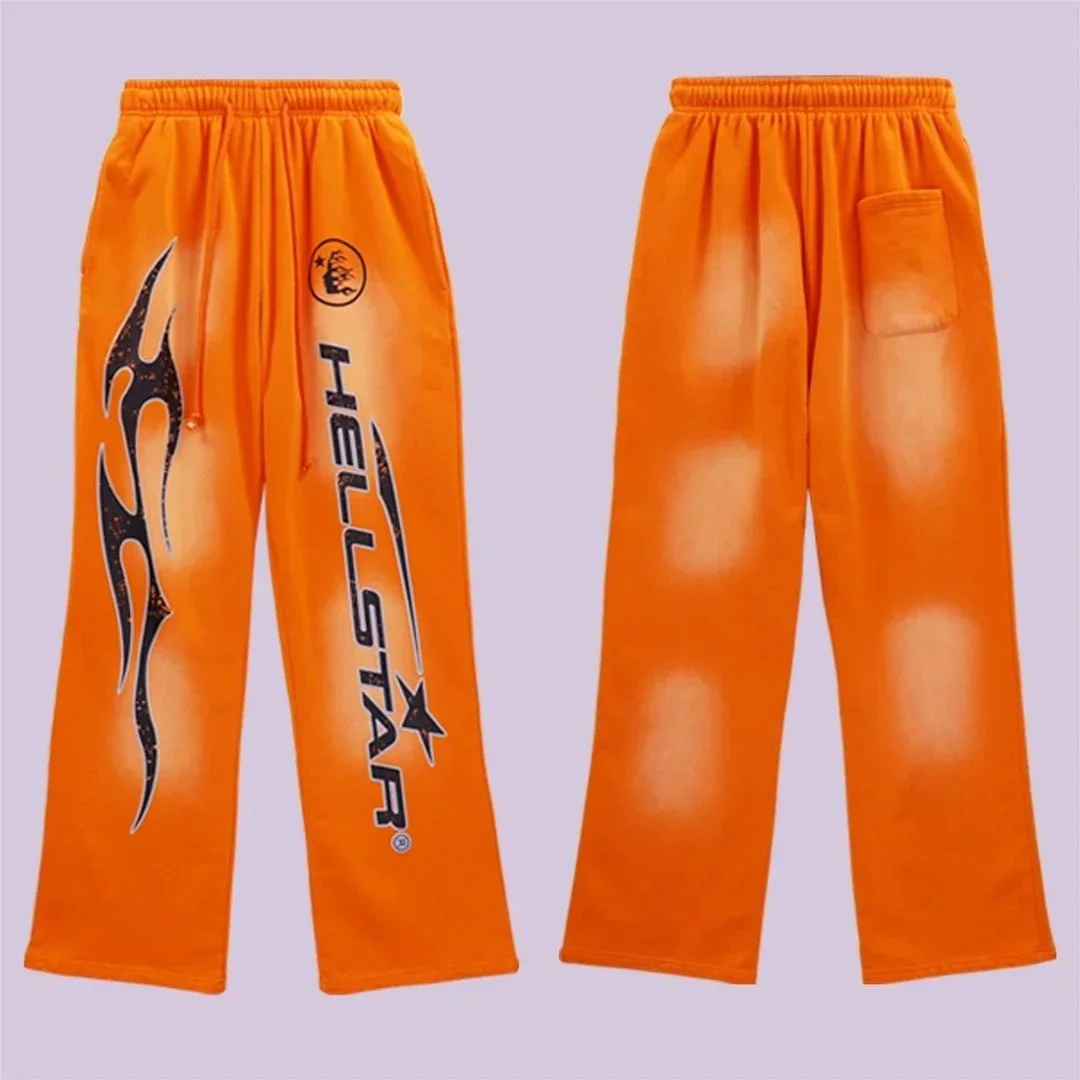 Hellstar 33 Yellow Flame Print Sweatpants