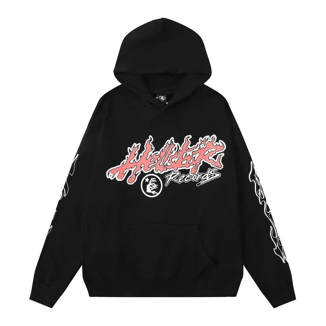 Hellstar Studios Hoodie Black Flame Graphic Pullover