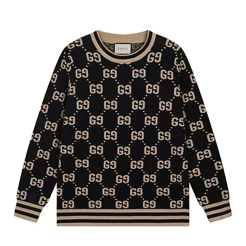 Gucci GG Monogram Knit Sweater Black & Beige