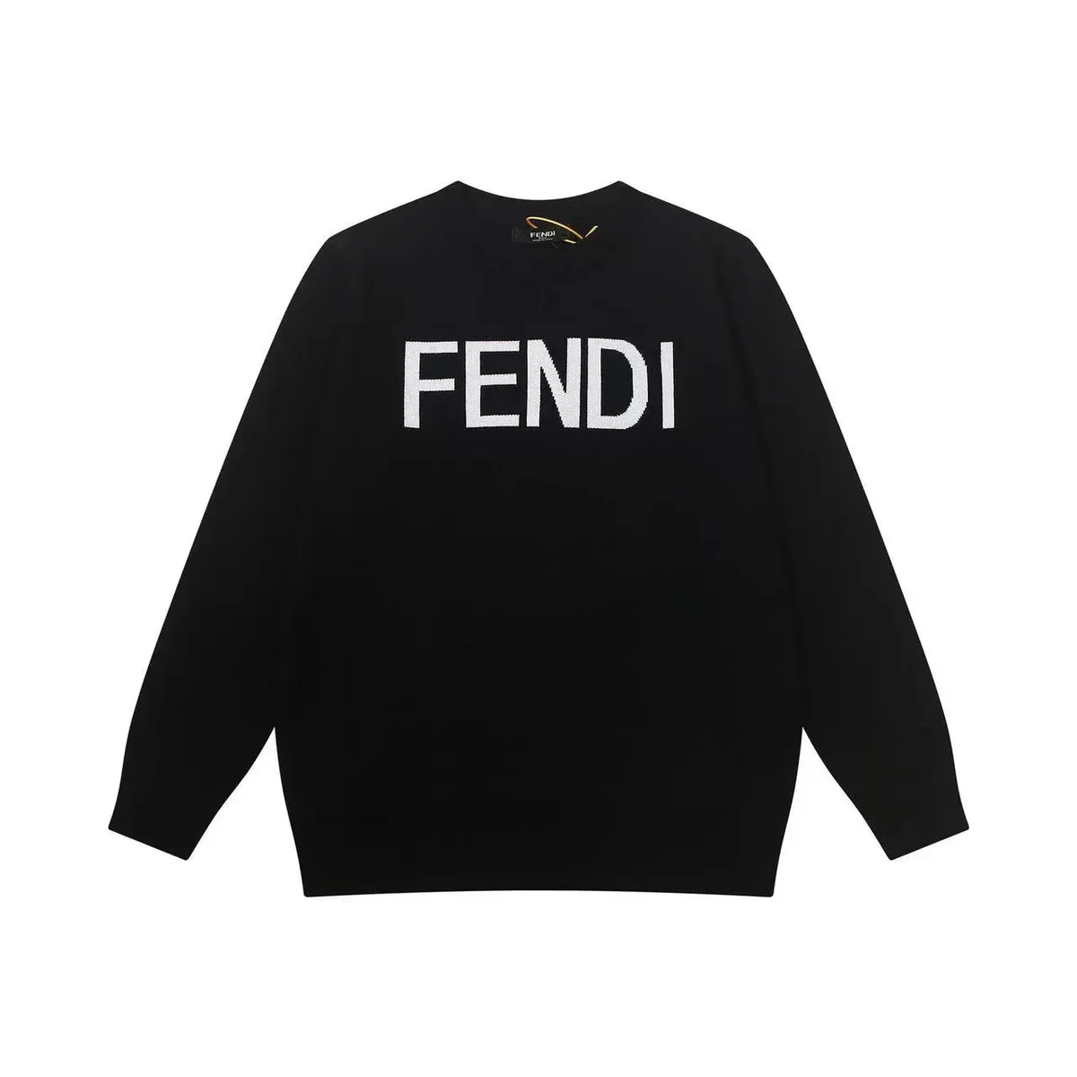 Fendi Logo Knit Sweater Black