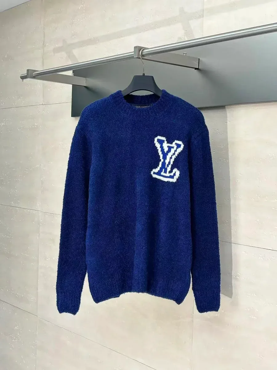 Louis Vuitton Blue LV Logo Knit Sweater