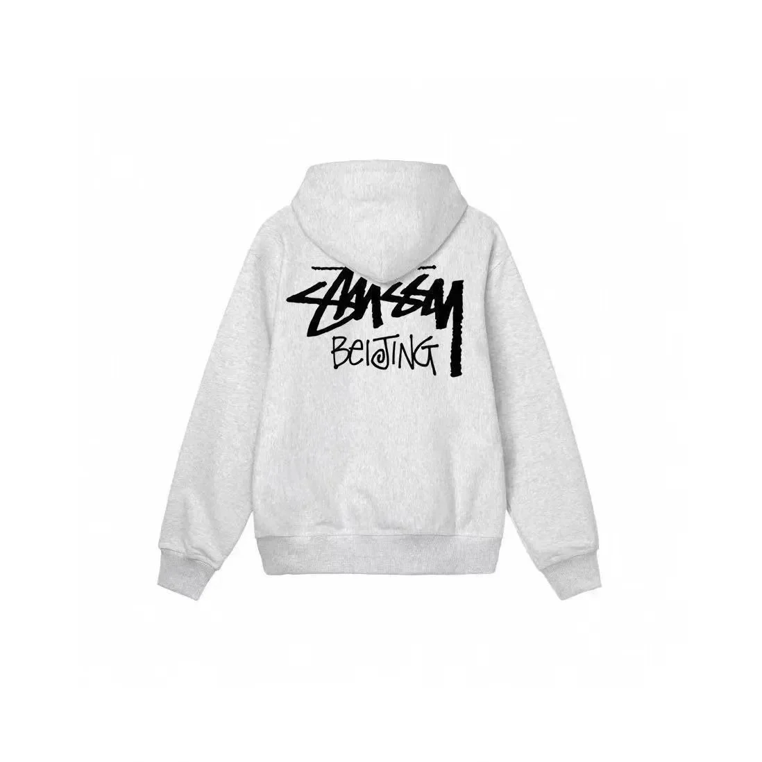 Stussy Beijing Graphic Hoodie in Light Grey