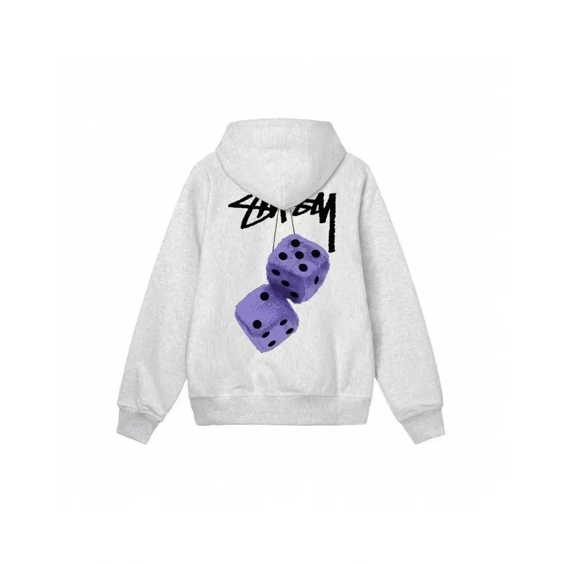 Stussy Dice Print Hoodie in Light Grey
