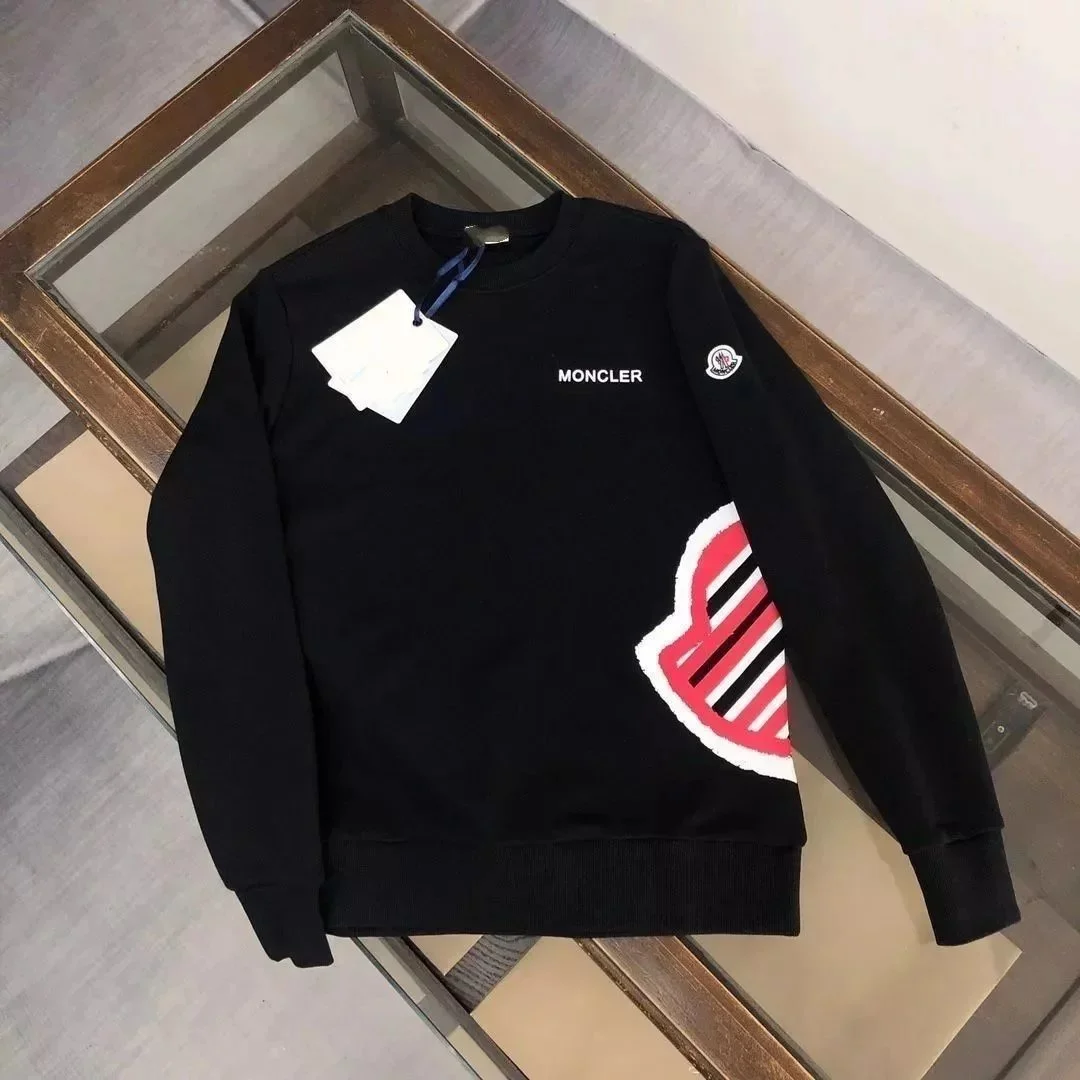 Moncler Black Logo Patch Crewneck Sweatshirt