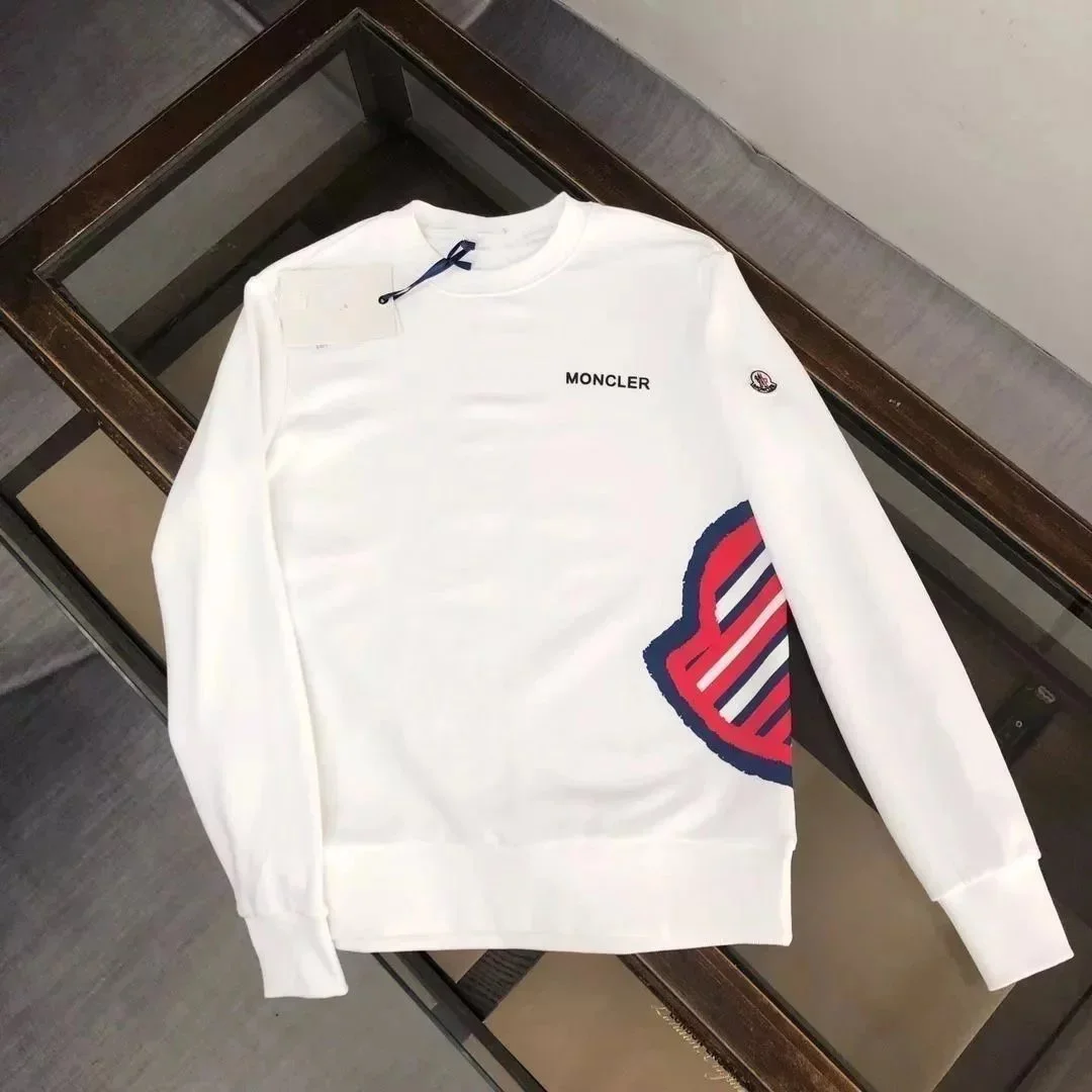 Moncler White Logo Print Sweatshirt