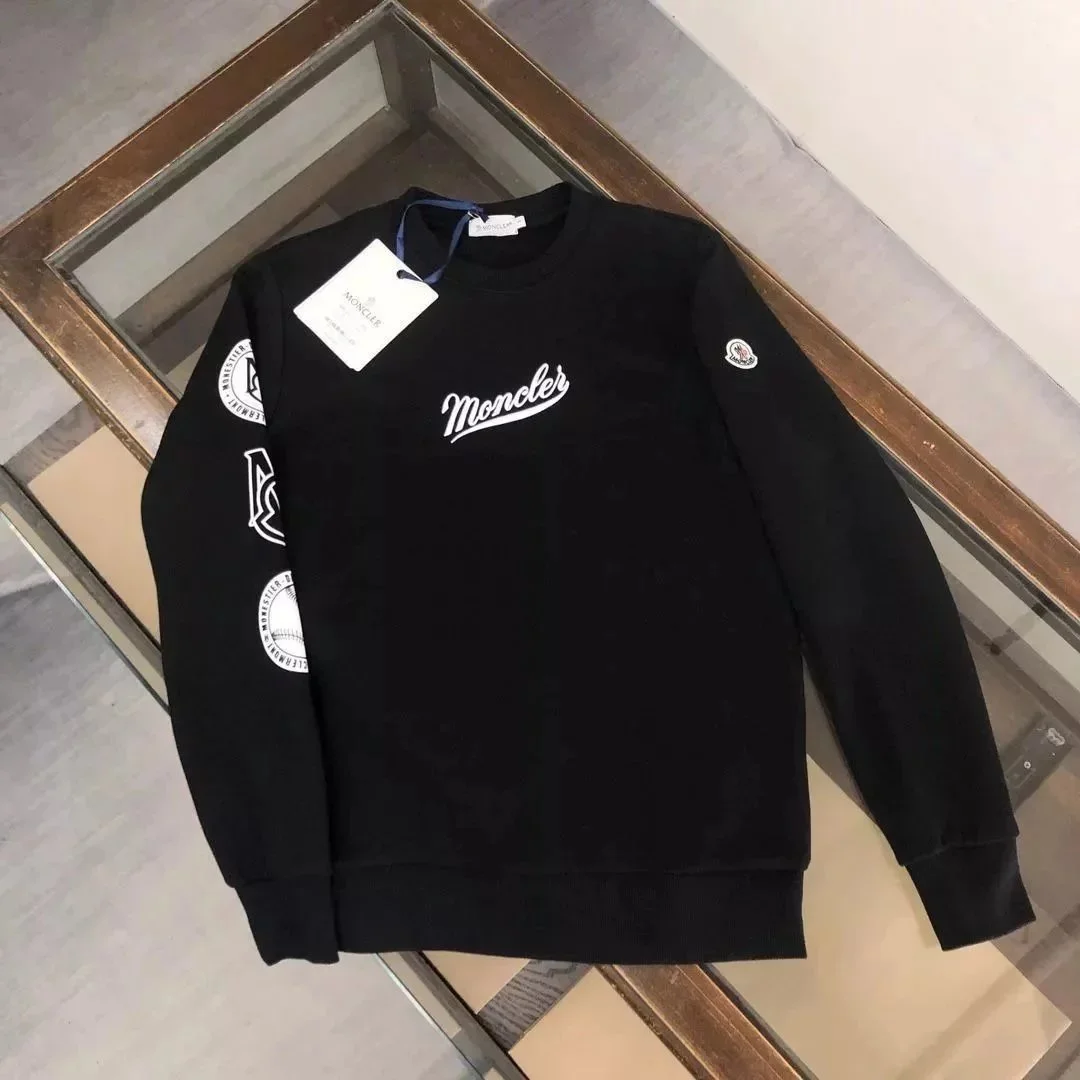 Moncler Black Logo Embroidered Sweatshirt