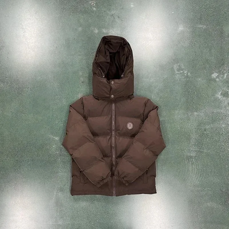 Unisex Brown Puffer Jacket with Hood