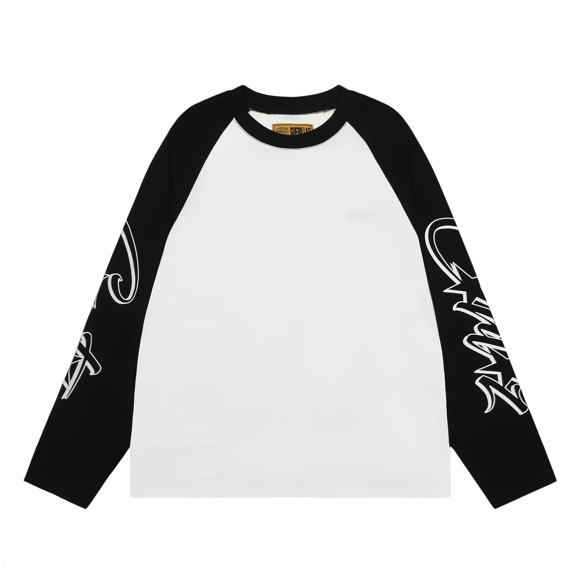 Unisex White & Black Graphic Long Sleeve T-Shirt